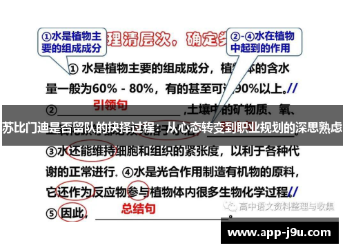 苏比门迪是否留队的抉择过程：从心态转变到职业规划的深思熟虑